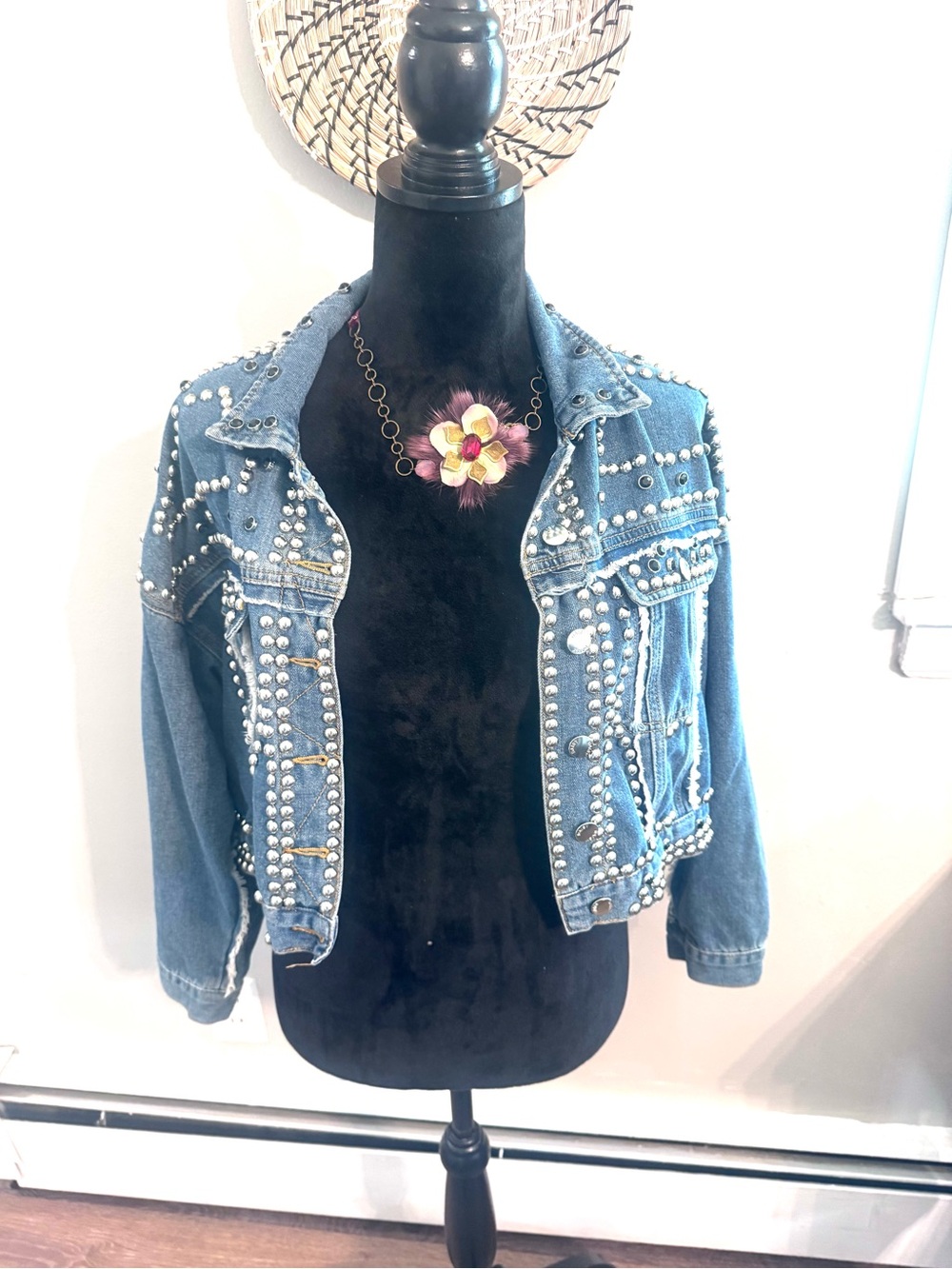 Vintage Studded Denim Jacket